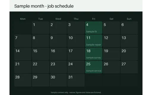 Job Schedule Calendar template preview