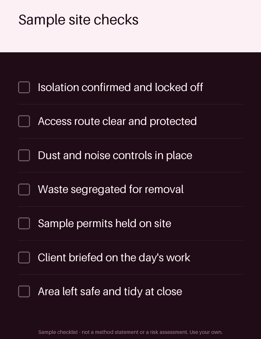 Site Safety Checklist canonical preview