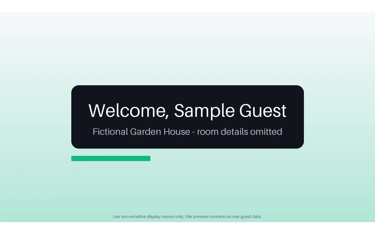 Guest Welcome Screen detail preview