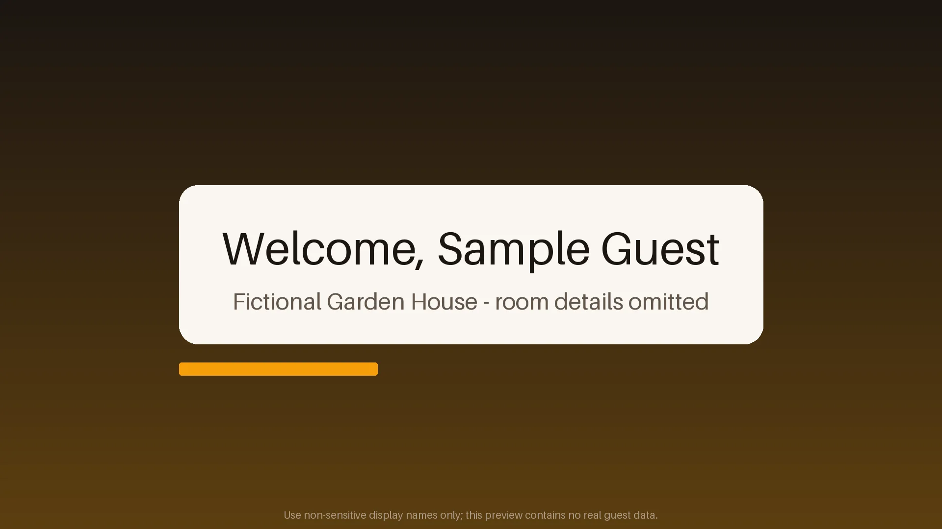 Guest Welcome Screen variant 1