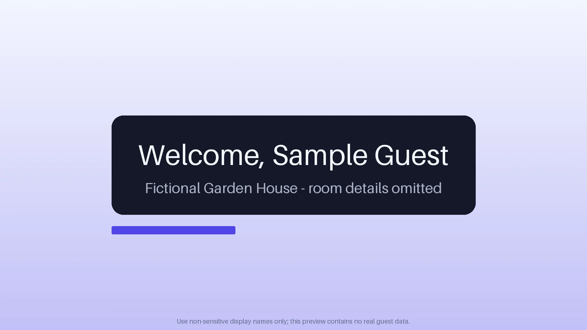 Guest Welcome Screen variant 2