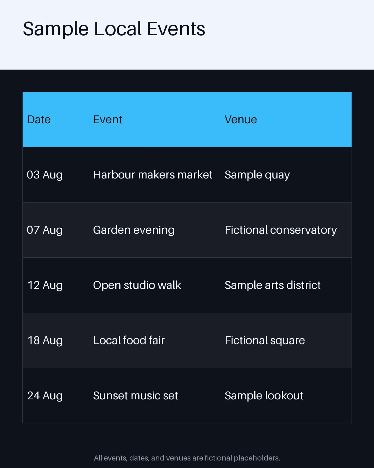 Local Events Calendar variant 1