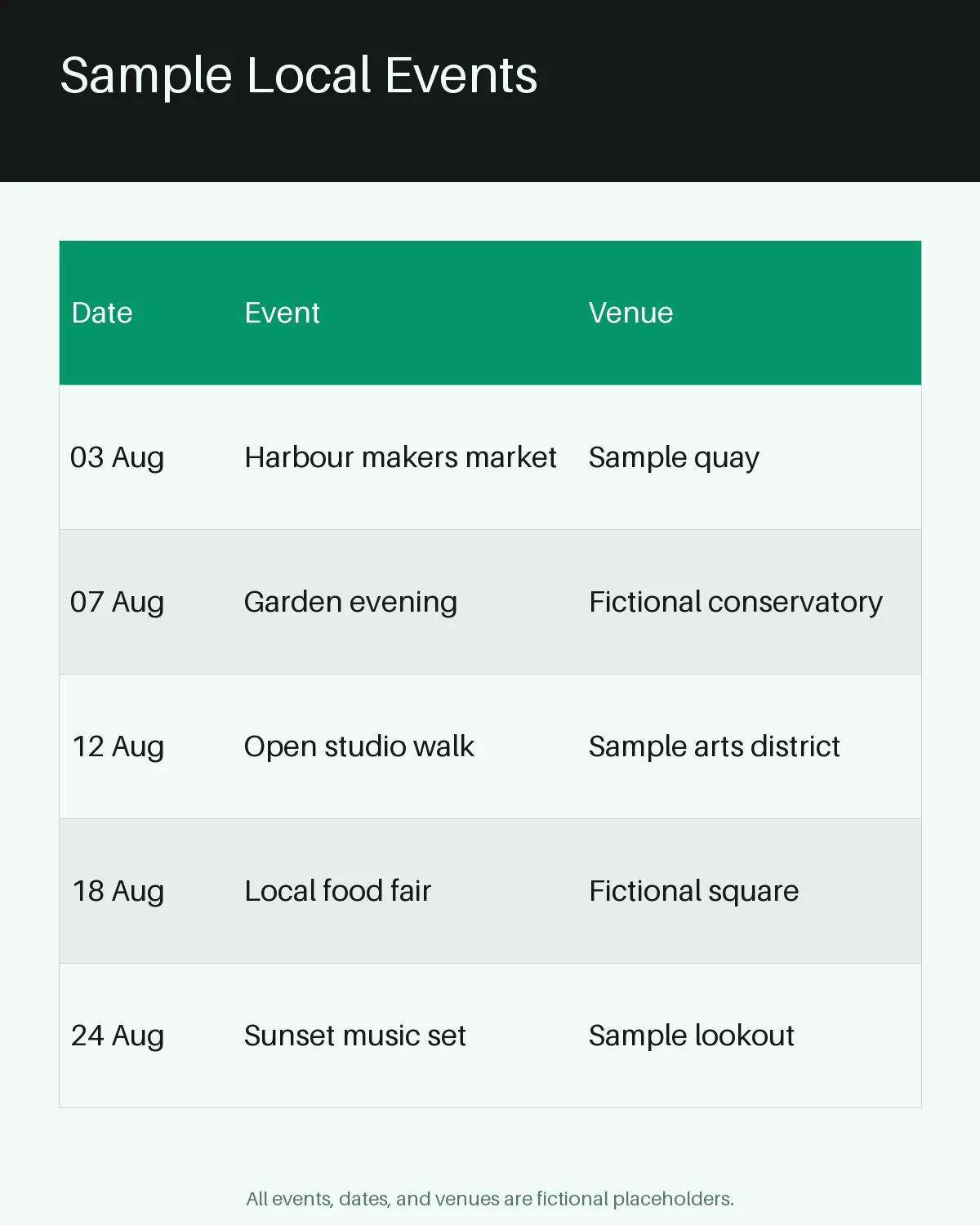 Local Events Calendar variant 2
