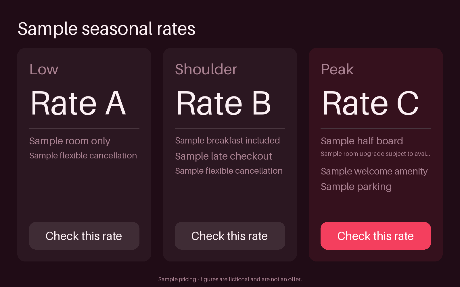 Season Rate Tiers canonical preview