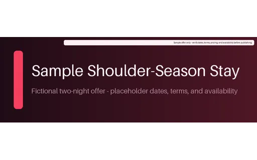 Seasonal Stay Offer — banner layout, sample content only
