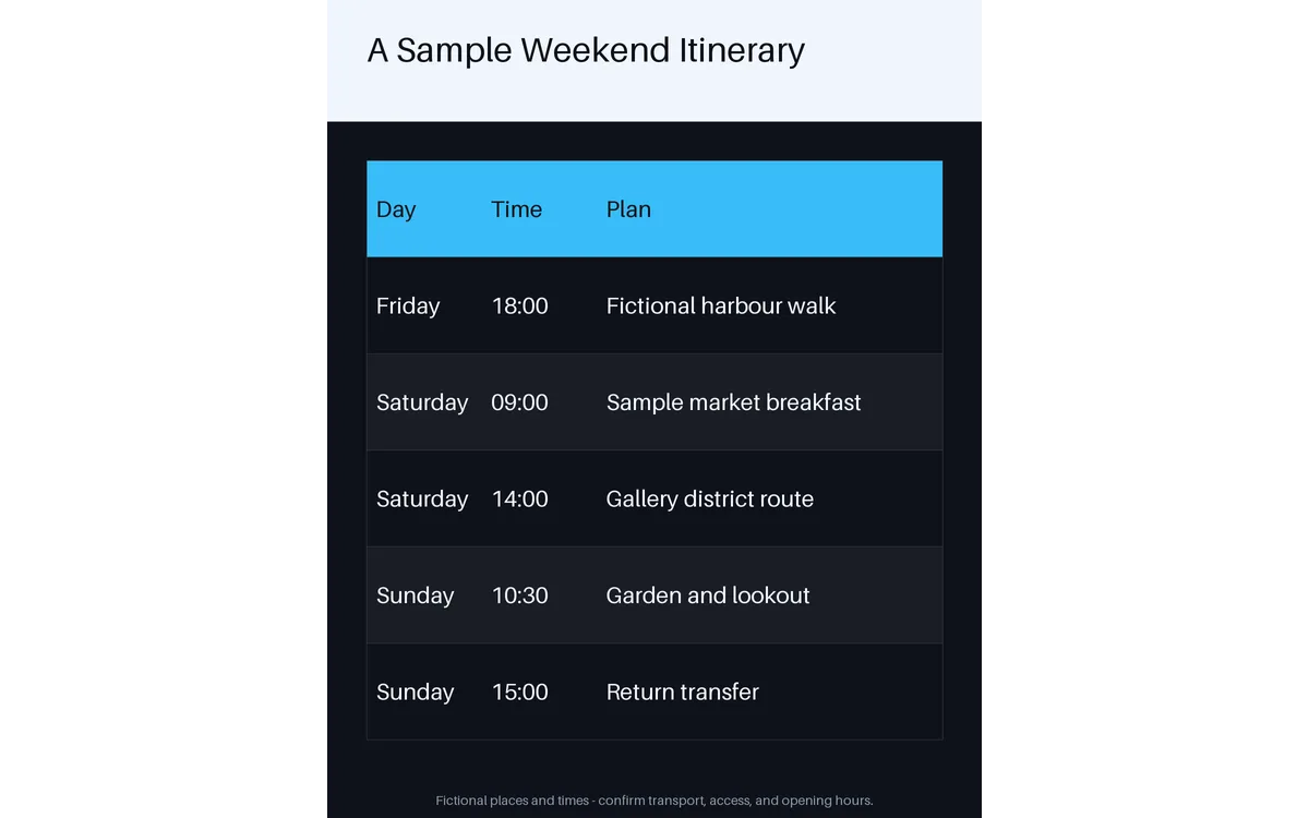 Weekend City Itinerary detail preview