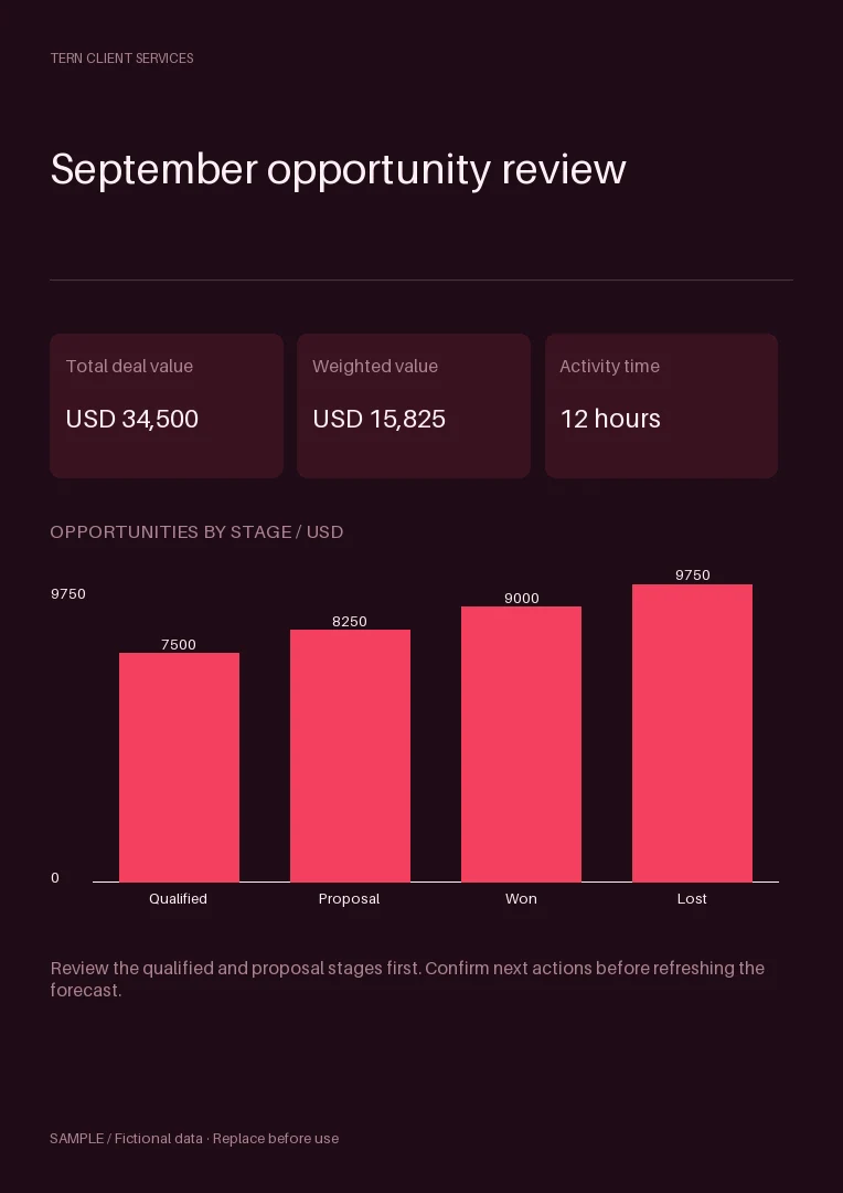 Business One-Pager Graphic: alternate brand palette 1