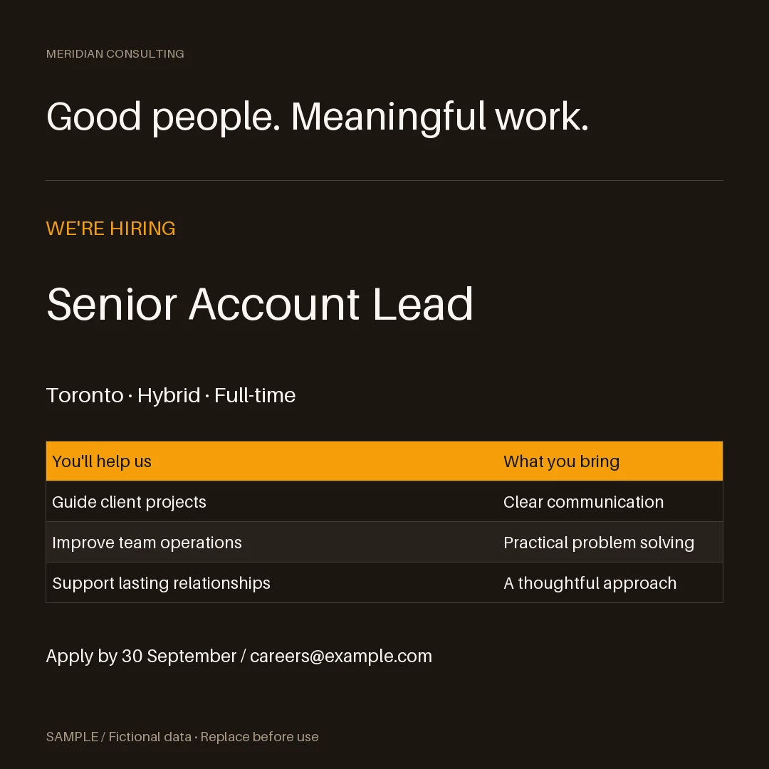 Hiring Now Graphic: alternate brand palette 3