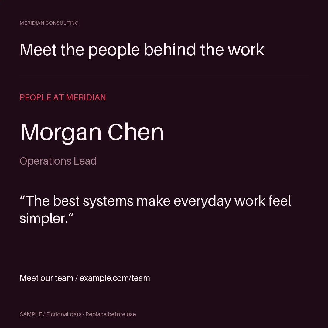 Team Spotlight Graphic: editable report with synthetic content