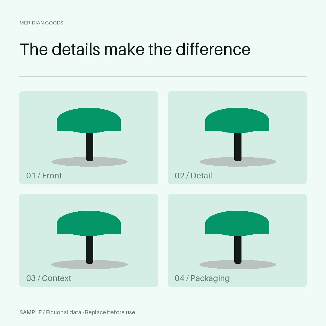 Product Collection Ad: editable grid with synthetic content