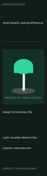 Wide Skyscraper Ad: editable campaign with synthetic content
