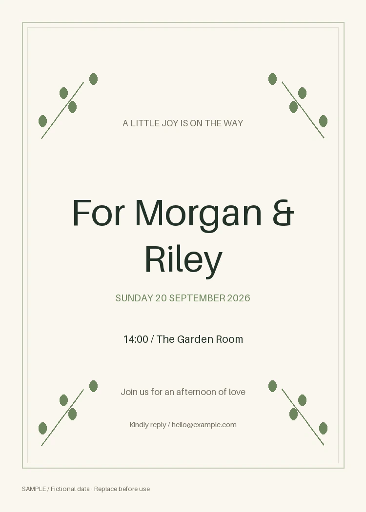Baby Shower Invitation: editable event with synthetic content