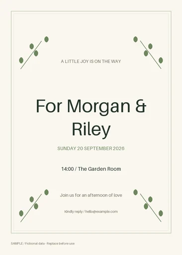 Baby Shower Invitation template preview