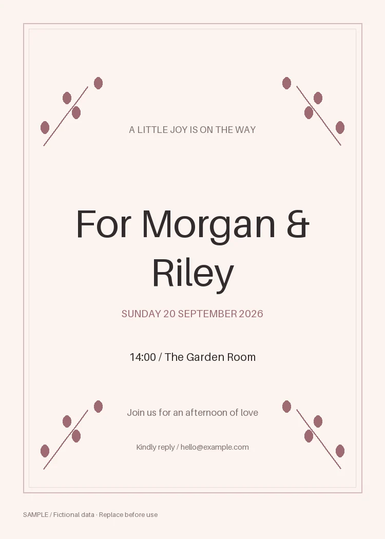 Baby Shower Invitation: alternate brand palette 1