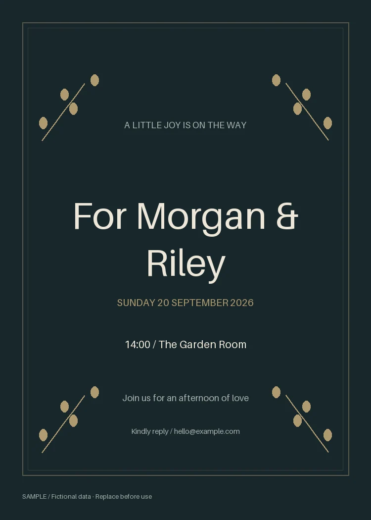 Baby Shower Invitation: alternate brand palette 2