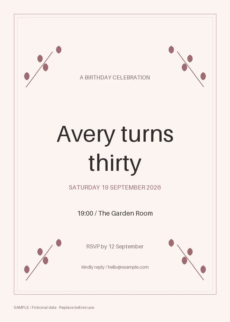 Birthday Invitation: alternate brand palette 1