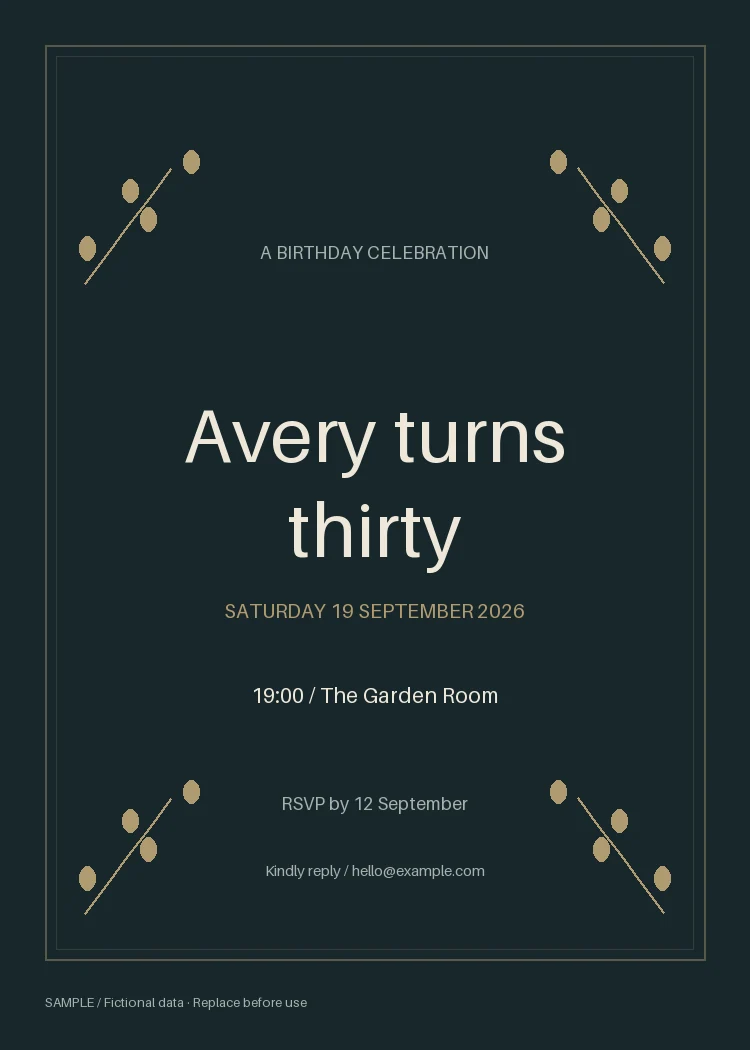 Birthday Invitation: alternate brand palette 2