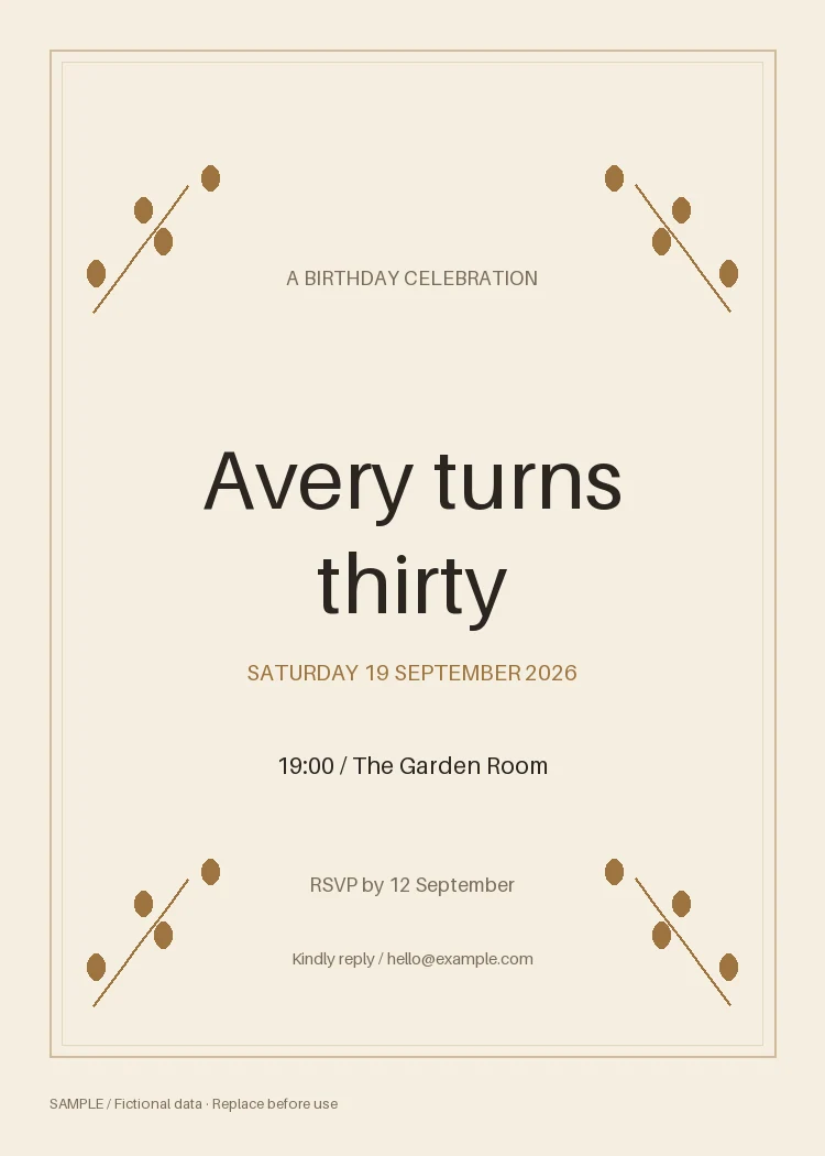 Birthday Invitation: alternate brand palette 3