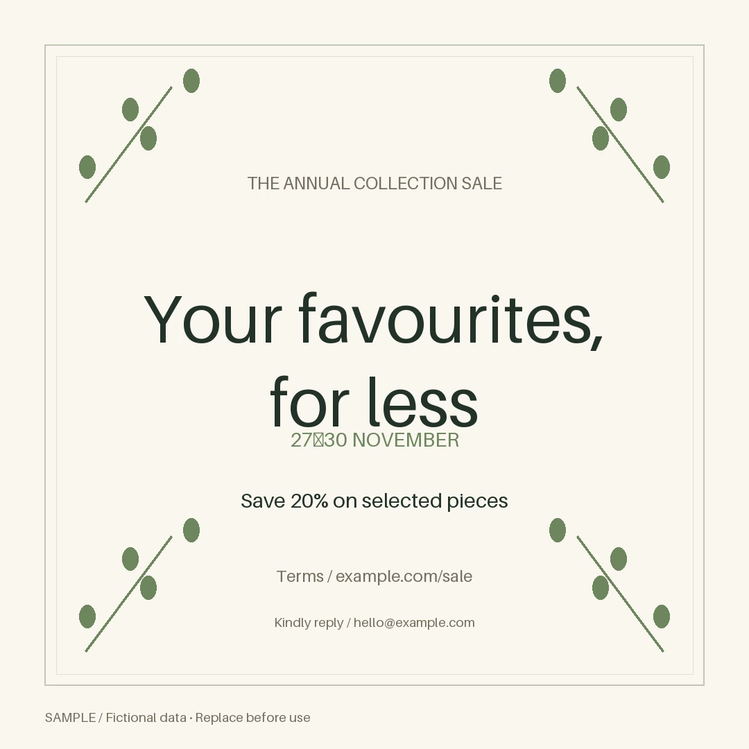 Black Friday Campaign: editable event with synthetic content