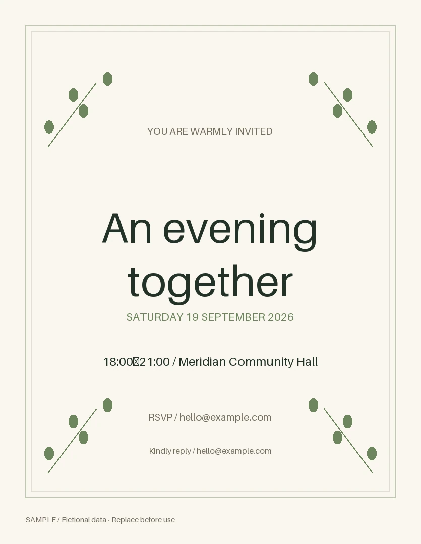 Community Event Poster: editable event with synthetic content