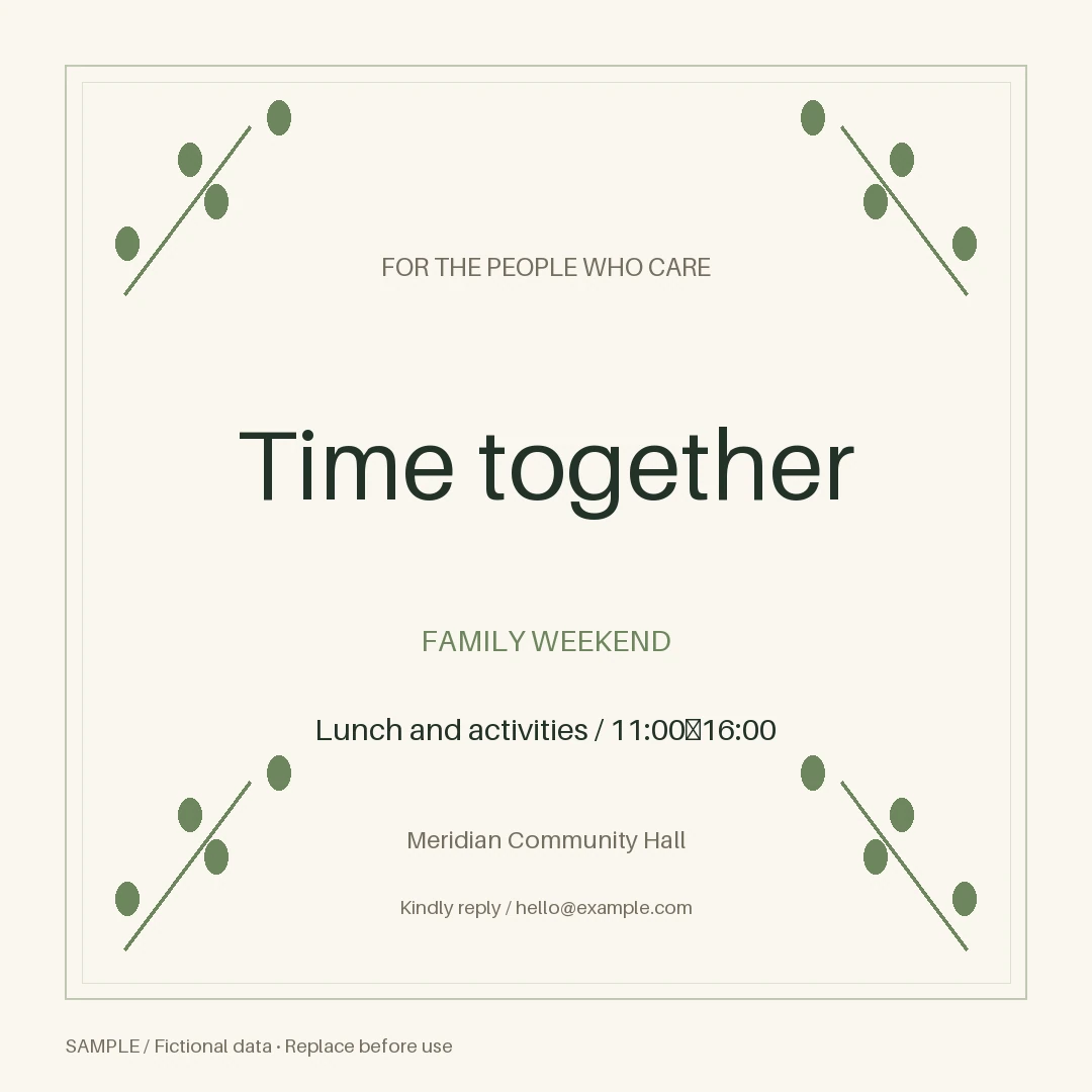 Family Appreciation Campaign: editable event with synthetic content