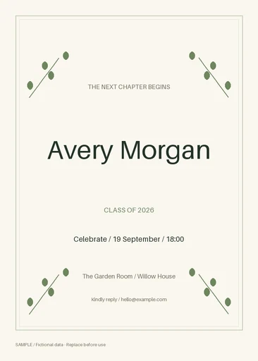 Graduation Announcement template preview
