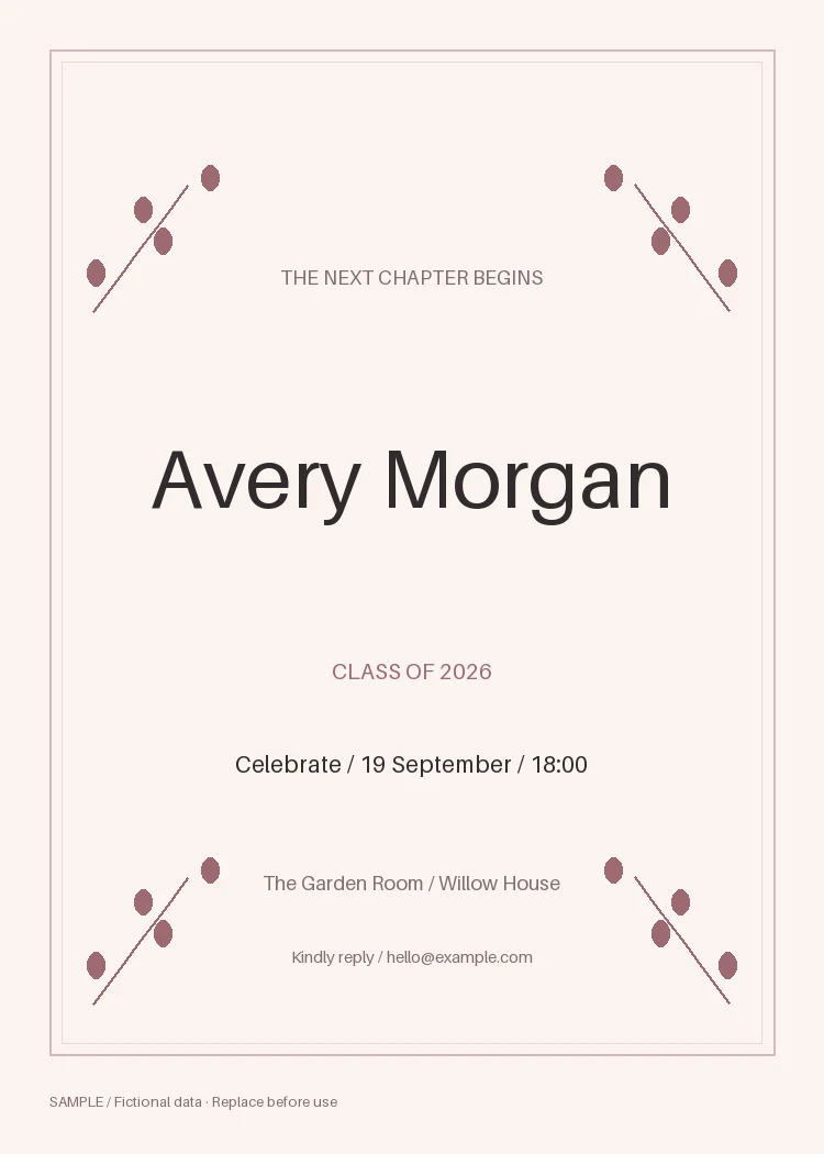 Graduation Announcement: alternate brand palette 1