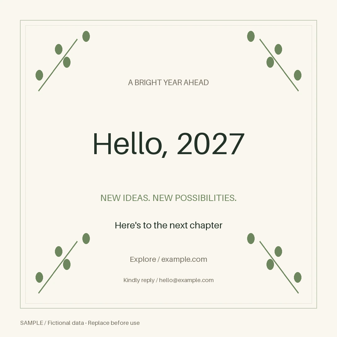 New Year Campaign: editable event with synthetic content
