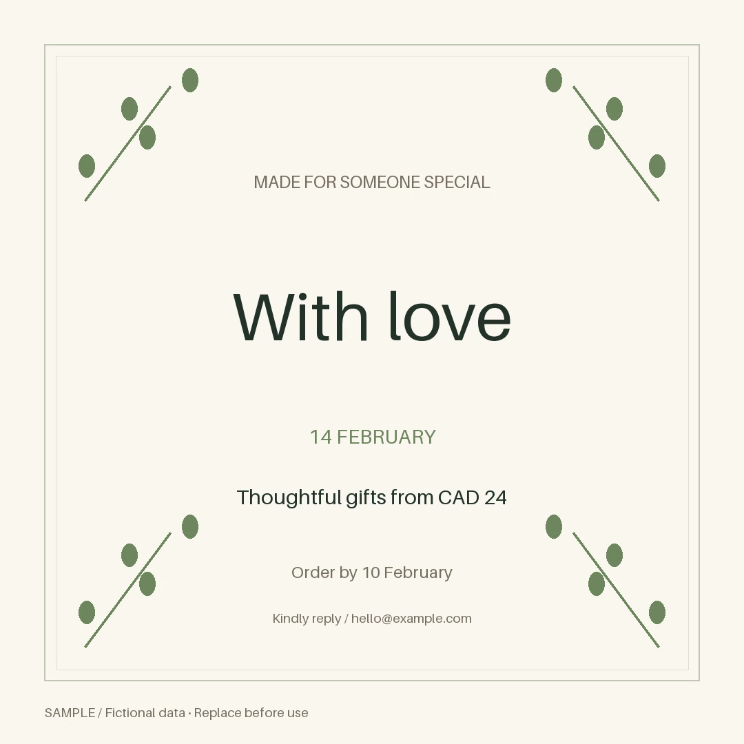 Valentine's Campaign: editable event with synthetic content