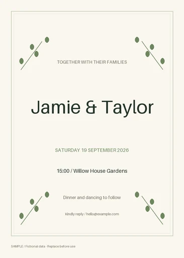 Wedding Invitation template preview