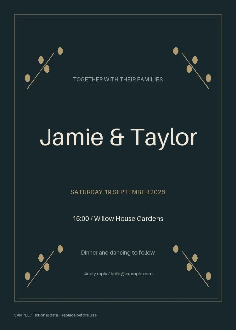 Wedding Invitation: alternate brand palette 2