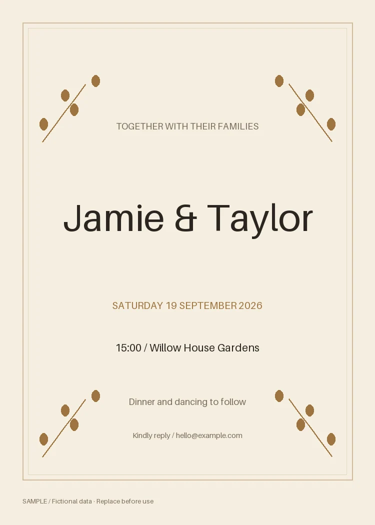 Wedding Invitation: alternate brand palette 3