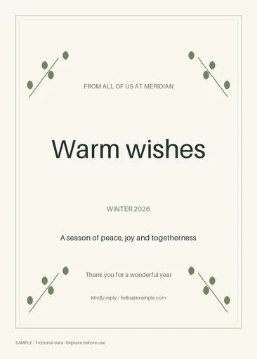 Winter Holiday Greeting template preview