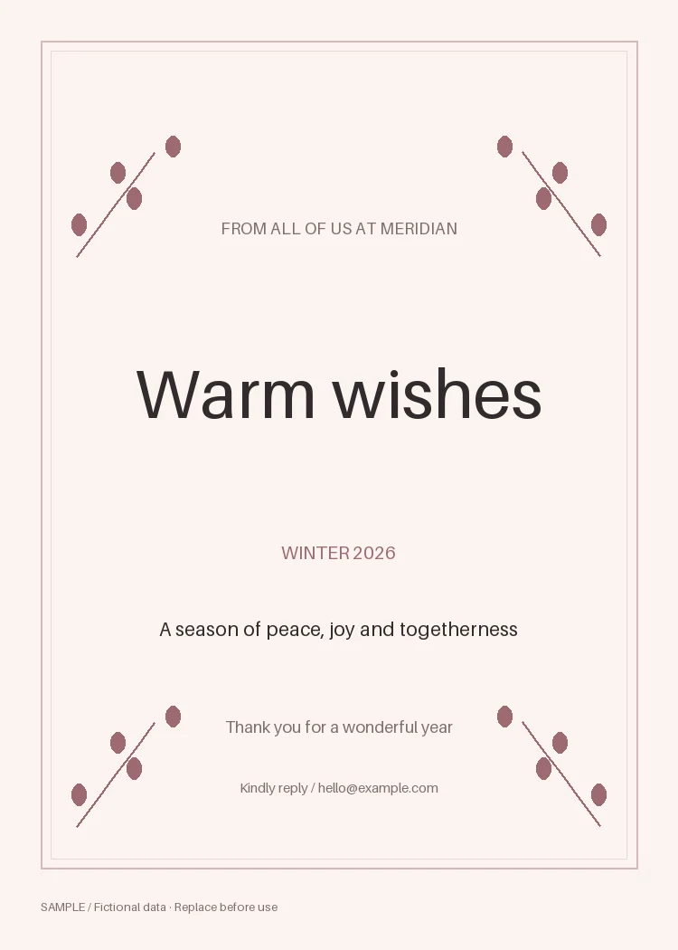 Winter Holiday Greeting: alternate brand palette 1
