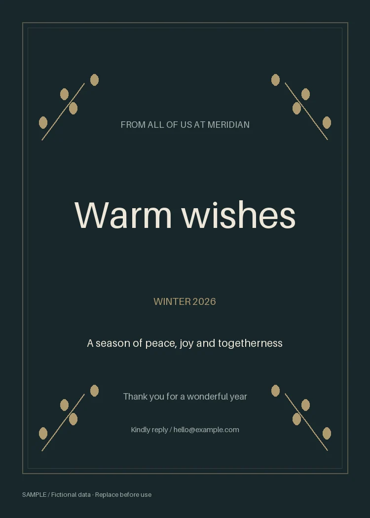 Winter Holiday Greeting: alternate brand palette 2