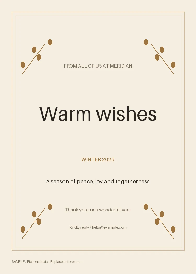 Winter Holiday Greeting: alternate brand palette 3