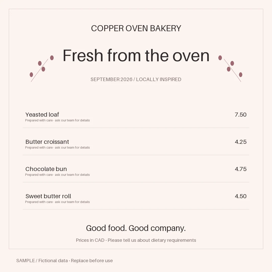 Bakery Promotion: alternate brand palette 1