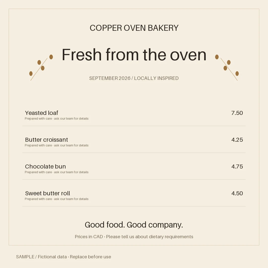 Bakery Promotion: alternate brand palette 3