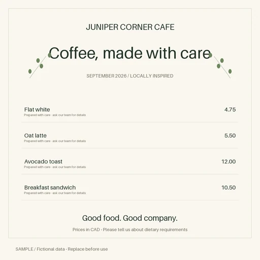 Café Drink Launch template preview