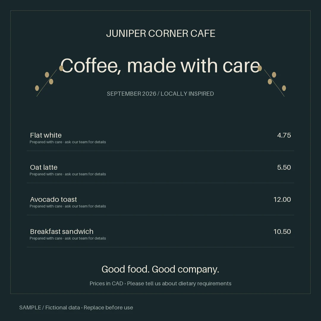 Café Drink Launch: alternate brand palette 2