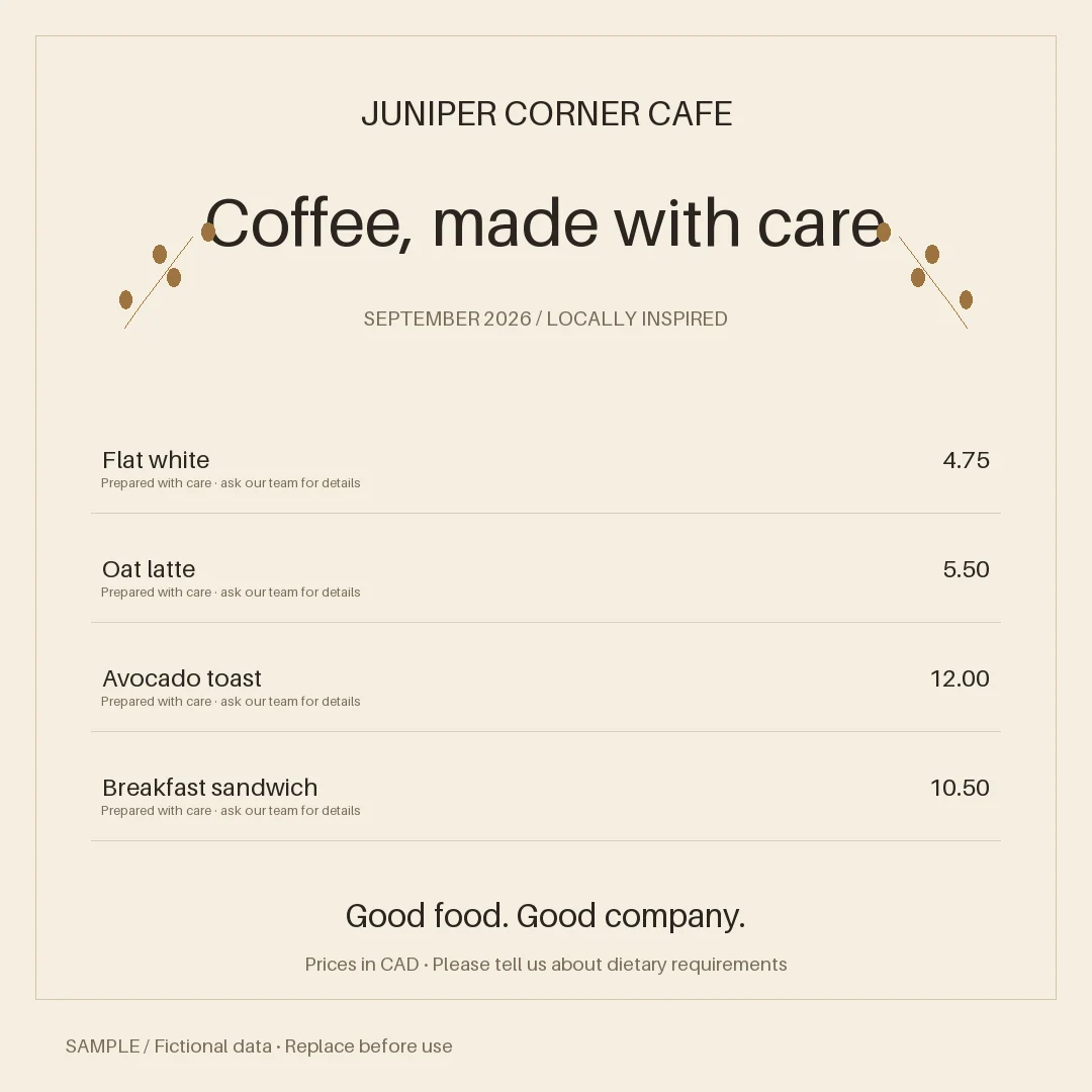Café Drink Launch: alternate brand palette 3