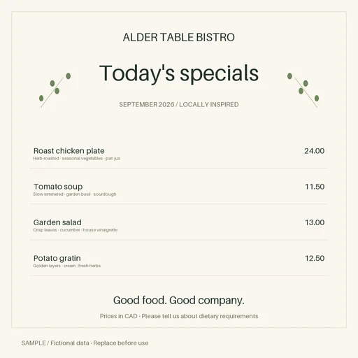 Daily Special Graphic template preview