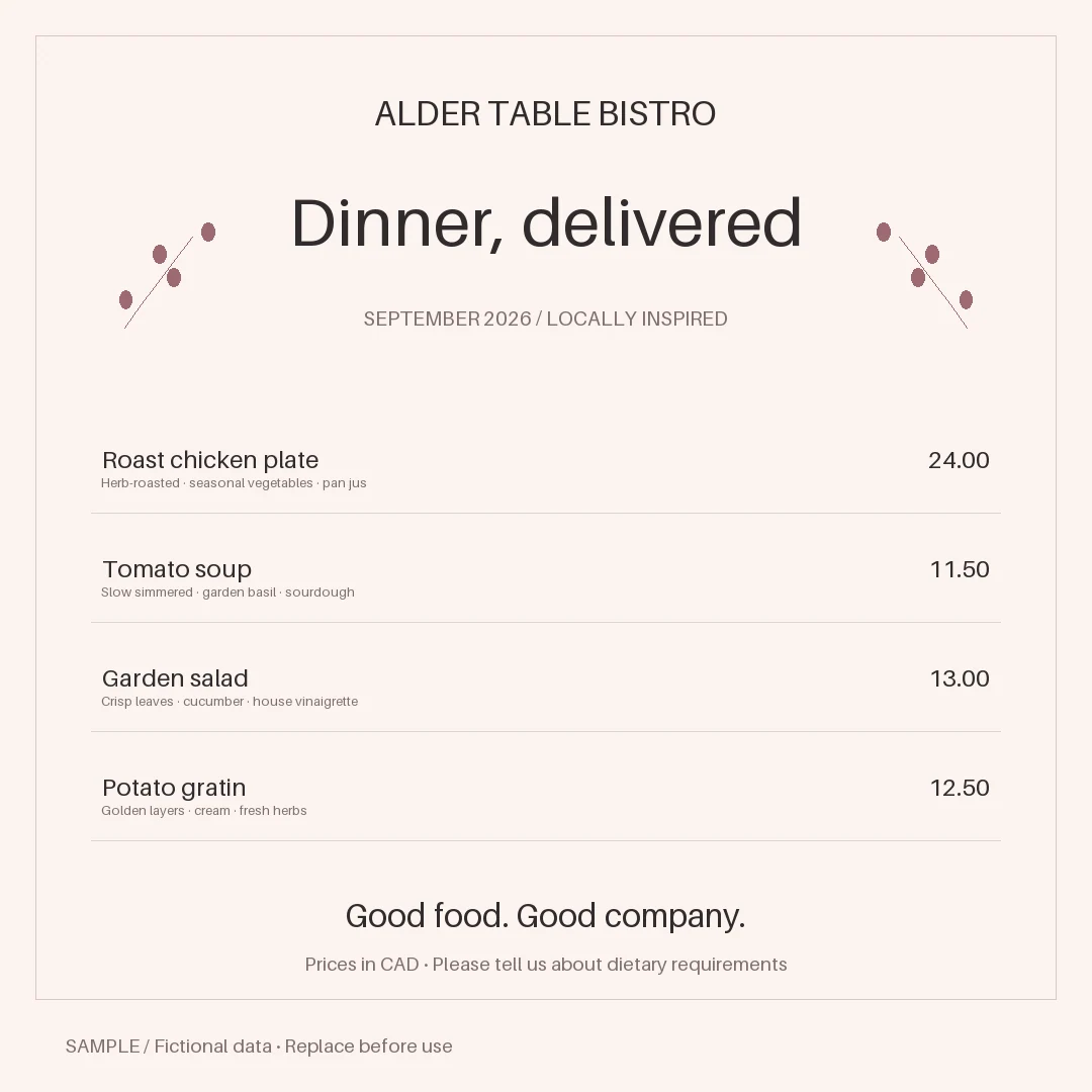 Food Delivery Ad: alternate brand palette 1