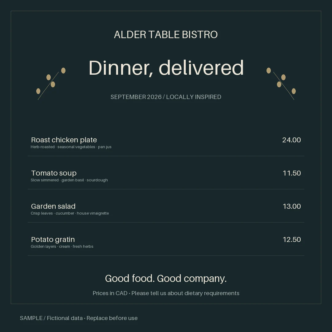 Food Delivery Ad: alternate brand palette 2