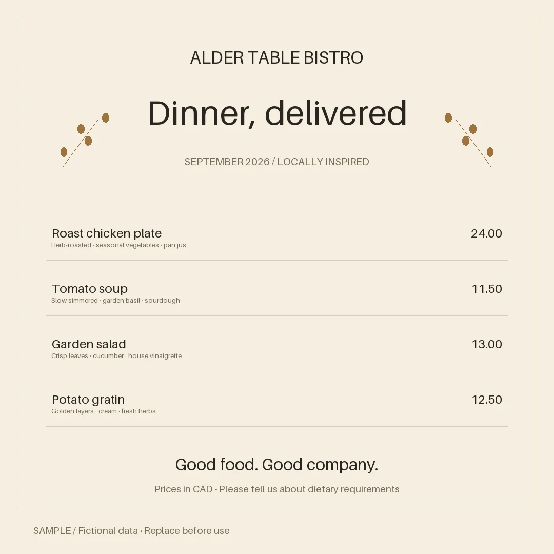 Food Delivery Ad: alternate brand palette 3