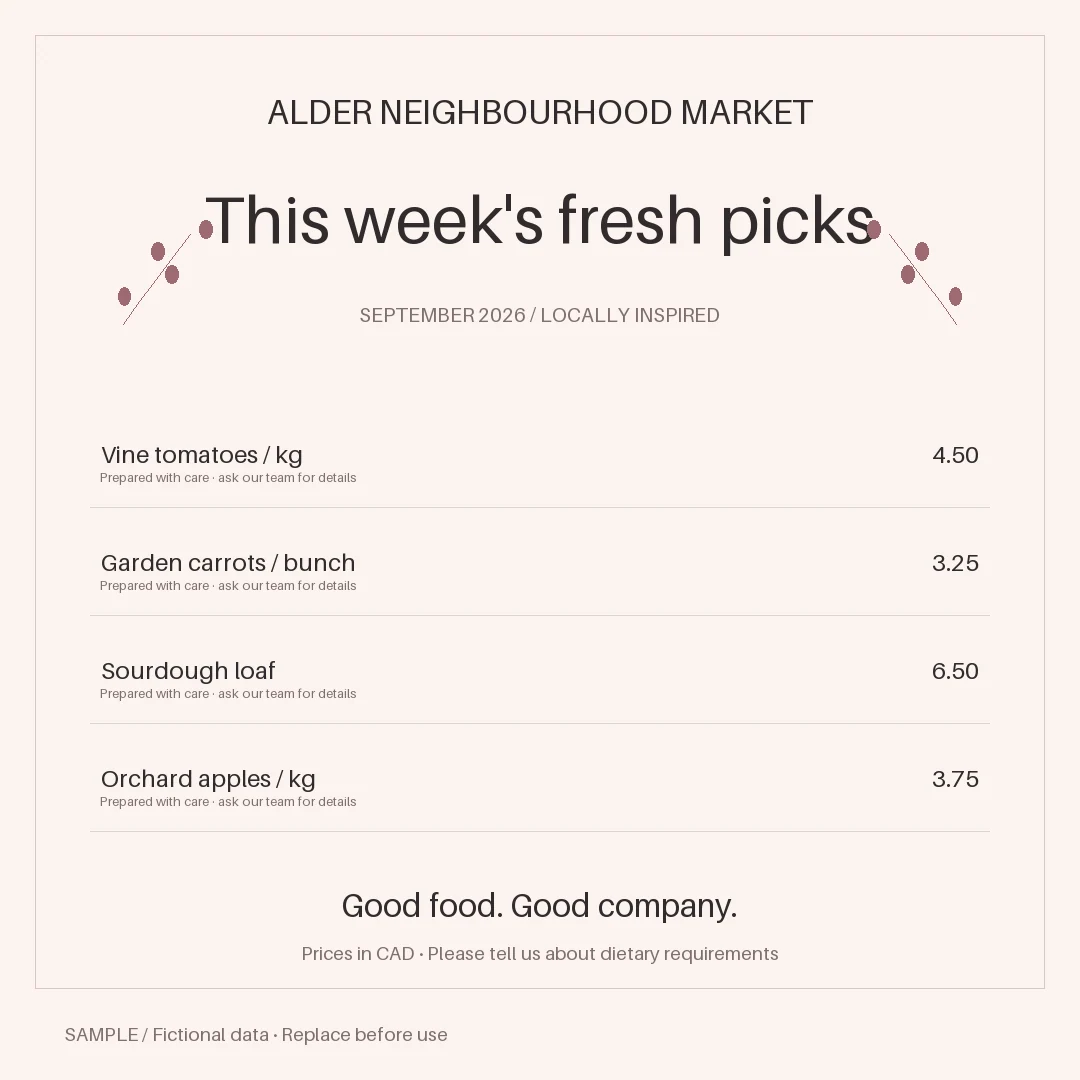 Grocery Sale Graphic: alternate brand palette 1