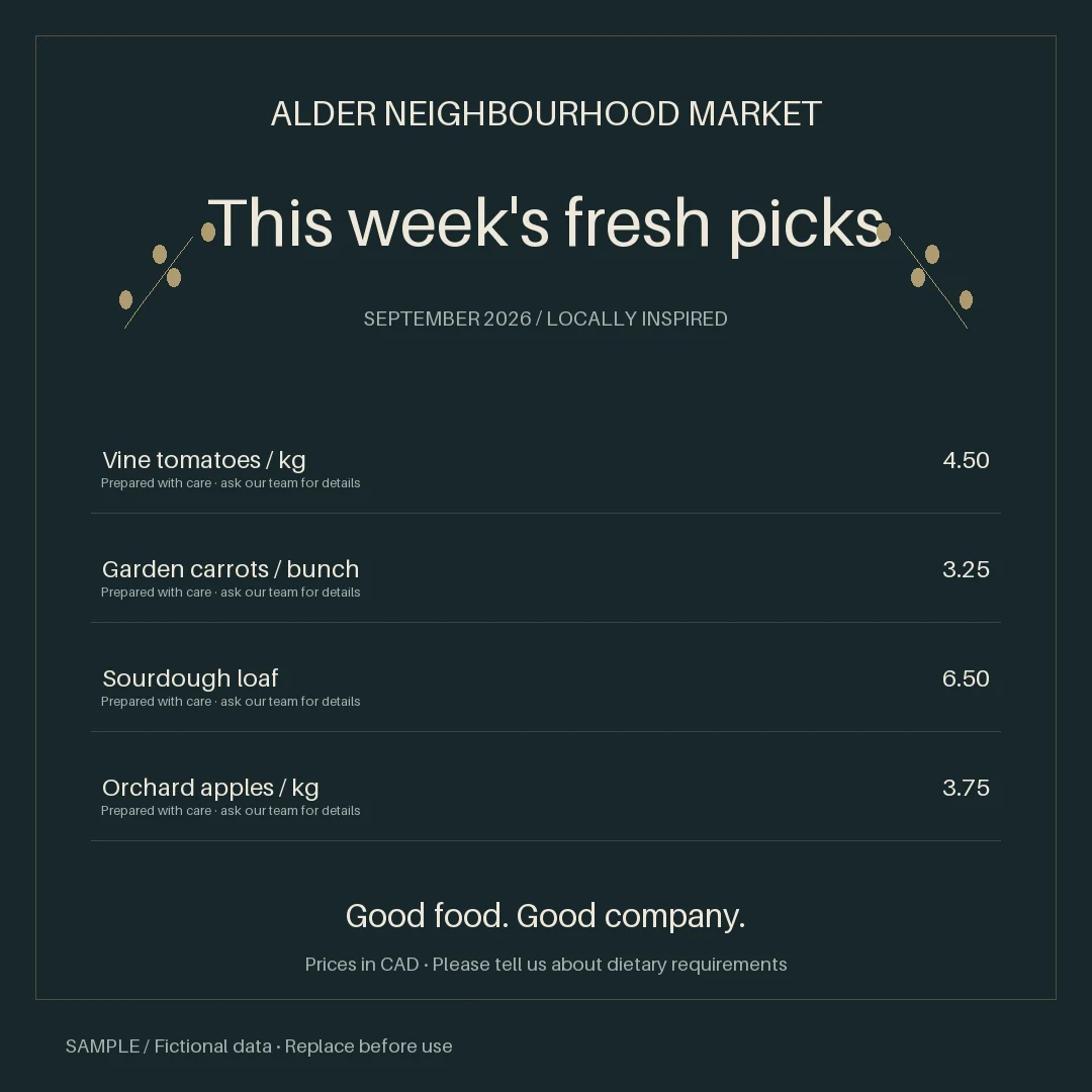 Grocery Sale Graphic: alternate brand palette 2