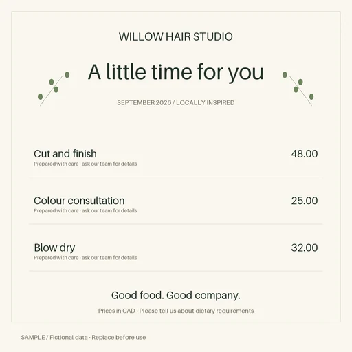 Salon Service Graphic template preview