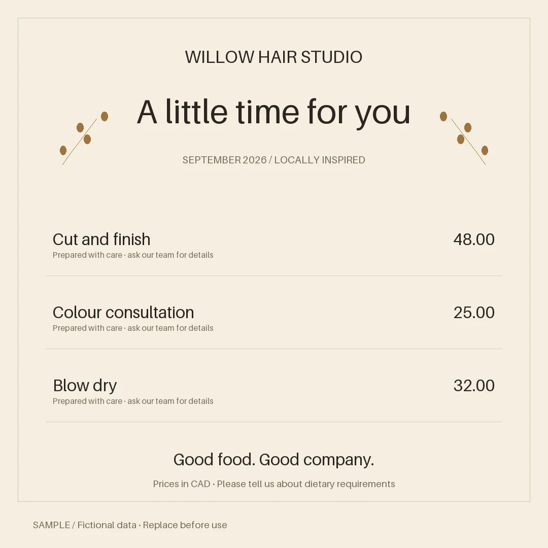 Salon Service Graphic: alternate brand palette 3