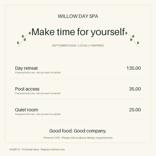 Spa Package Graphic template preview